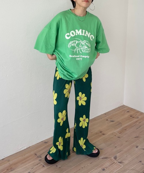 wee9s（ウィークス）の「relax flower pleats pants / リラックスフラワープリーツパンツ（その他パンツ・レディース・ブラック/グリーン・FREE）」の17枚目の写真