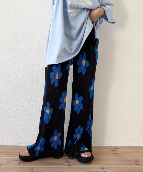 wee9s（ウィークス）の「relax flower pleats pants / リラックスフラワープリーツパンツ（その他パンツ・レディース・ブラック/グリーン・FREE）」の13枚目の写真