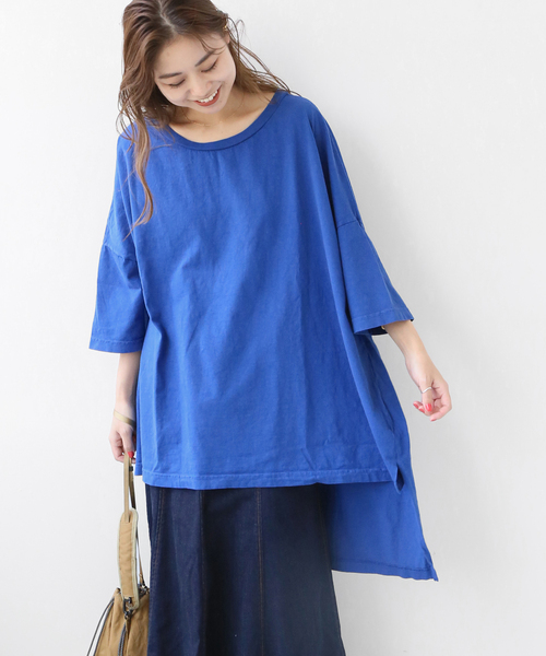 JOURNAL STANDARD relume（ジャーナルスタンダード　レリューム）の「【LA APPAREL / ロサンゼルスアパレル】OVER SIZE TEE：カットソー（Tシャツ/カットソー・レディース・ホワイト/ライトグレー/ブラック/ブルー系その他・FREE）」の4枚目の写真