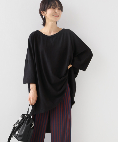 JOURNAL STANDARD relume（ジャーナルスタンダード　レリューム）の「【LA APPAREL / ロサンゼルスアパレル】OVER SIZE TEE：カットソー（Tシャツ/カットソー・レディース・ホワイト/ライトグレー/ブラック/ブルー系その他・FREE）」の2枚目の写真