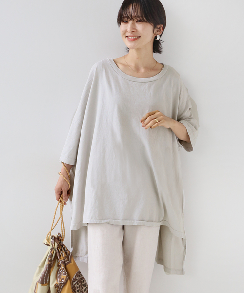 JOURNAL STANDARD relume（ジャーナルスタンダード　レリューム）の「【LA APPAREL / ロサンゼルスアパレル】OVER SIZE TEE：カットソー（Tシャツ/カットソー・レディース・ホワイト/ライトグレー/ブラック/ブルー系その他・FREE）」の7枚目の写真