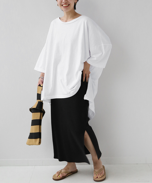 JOURNAL STANDARD relume（ジャーナルスタンダード　レリューム）の「【LA APPAREL / ロサンゼルスアパレル】OVER SIZE TEE：カットソー（Tシャツ/カットソー・レディース・ホワイト/ライトグレー/ブラック/ブルー系その他・FREE）」の10枚目の写真