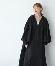 Chillfar | ギャザーカフタンVネックワンピース(ワンピース)