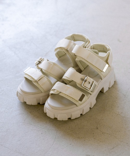 OLIVE des OLIVE（オリーブデオリーブ）の「コンバットソールスポーツサンダル（サンダル・レディース・ブラック/オフホワイト・SMALL/MEDIUM/LARGE）」の5枚目の写真