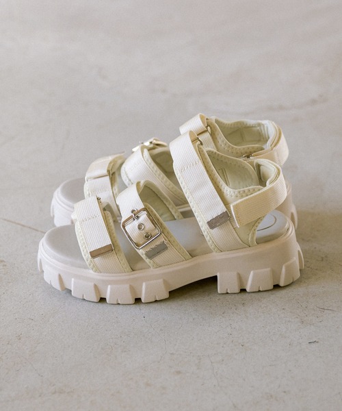 OLIVE des OLIVE（オリーブデオリーブ）の「コンバットソールスポーツサンダル（サンダル・レディース・ブラック/オフホワイト・SMALL/MEDIUM/LARGE）」の10枚目の写真