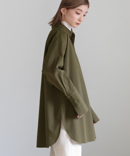 select MOCA（セレクトモカ）の「ロングカフスオーバーシャツ（シャツ/ブラウス・レディース・カーキ/ライトベージュ/テラコッタ・FREE）」の21枚目の写真