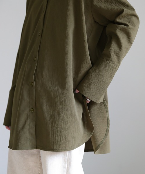 select MOCA（セレクトモカ）の「ロングカフスオーバーシャツ（シャツ/ブラウス・レディース・カーキ/ライトベージュ/テラコッタ・FREE）」の20枚目の写真
