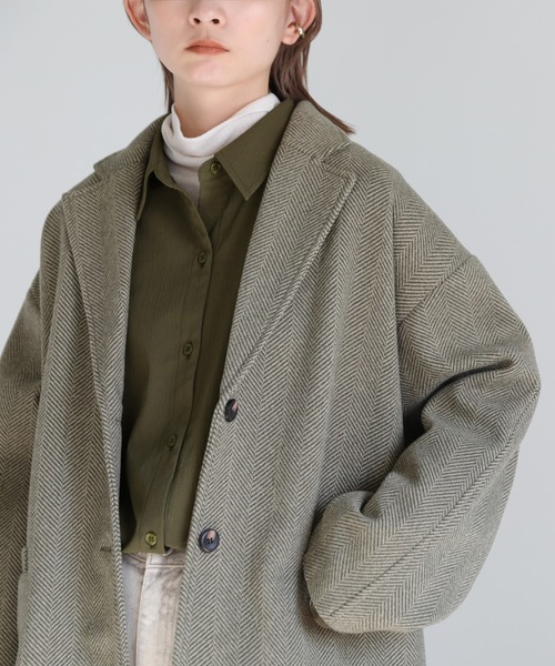 select MOCA（セレクトモカ）の「ロングカフスオーバーシャツ（シャツ/ブラウス・レディース・カーキ/ライトベージュ/テラコッタ・FREE）」の22枚目の写真