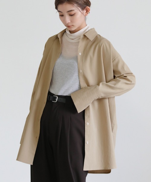 select MOCA（セレクトモカ）の「ロングカフスオーバーシャツ（シャツ/ブラウス・レディース・カーキ/ライトベージュ/テラコッタ・FREE）」の11枚目の写真