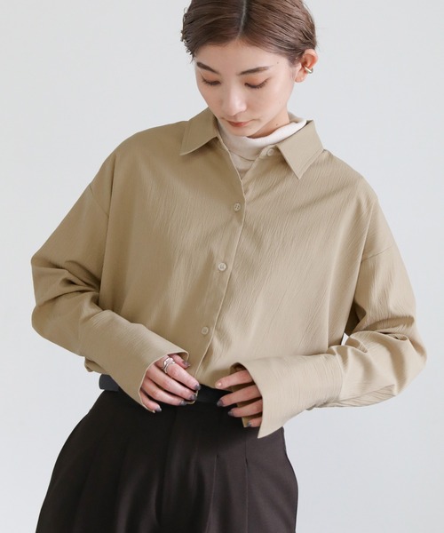 select MOCA（セレクトモカ）の「ロングカフスオーバーシャツ（シャツ/ブラウス・レディース・カーキ/ライトベージュ/テラコッタ・FREE）」の13枚目の写真