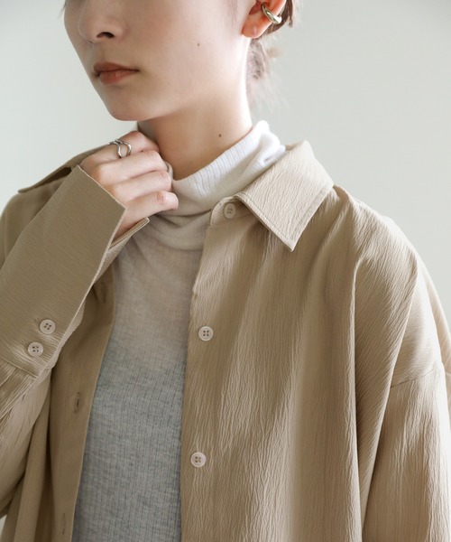 select MOCA（セレクトモカ）の「ロングカフスオーバーシャツ（シャツ/ブラウス・レディース・カーキ/ライトベージュ/テラコッタ・FREE）」の12枚目の写真