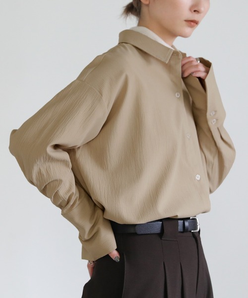 select MOCA（セレクトモカ）の「ロングカフスオーバーシャツ（シャツ/ブラウス・レディース・カーキ/ライトベージュ/テラコッタ・FREE）」の14枚目の写真