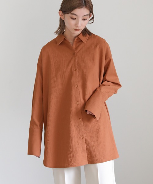 select MOCA（セレクトモカ）の「ロングカフスオーバーシャツ（シャツ/ブラウス・レディース・カーキ/ライトベージュ/テラコッタ・FREE）」の7枚目の写真