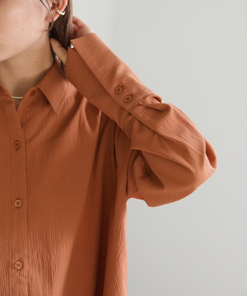 select MOCA（セレクトモカ）の「ロングカフスオーバーシャツ（シャツ/ブラウス・レディース・カーキ/ライトベージュ/テラコッタ・FREE）」の8枚目の写真