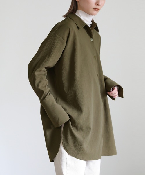 select MOCA（セレクトモカ）の「ロングカフスオーバーシャツ（シャツ/ブラウス・レディース・カーキ/ライトベージュ/テラコッタ・FREE）」の19枚目の写真