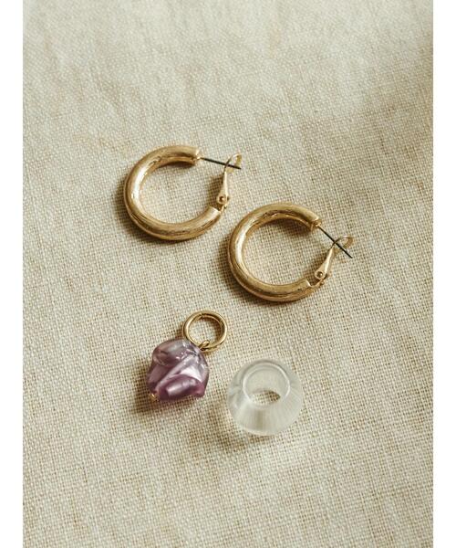 AMERICAN HOLIC（アメリカンホリック）の「アシンメトリーピアスC(ドイツガラス×クリア)（ピアス（両耳用）・レディース・シルバー/ゴールド・FREE）」の9枚目の写真