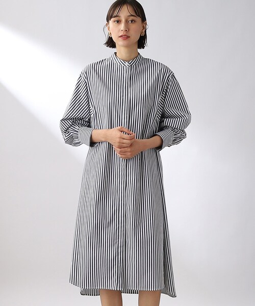 THE SHOP TK (ザ ショップ ティーケー )の「◆バンドカラーシャツワンピース(ワンピース・レディース・ホワイト系/オリーブ/ワイン系4/ネイビー系2・11/12)」の3枚目の写真