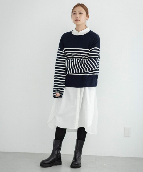 THE SHOP TK (ザ ショップ ティーケー )の「◆バンドカラーシャツワンピース(ワンピース・レディース・ホワイト系/オリーブ/ワイン系4/ネイビー系2・11/12)」の17枚目の写真