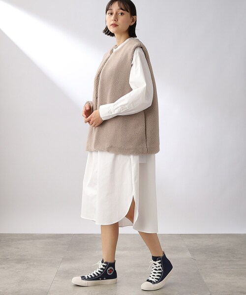 THE SHOP TK (ザ ショップ ティーケー )の「◆バンドカラーシャツワンピース(ワンピース・レディース・ホワイト系/オリーブ/ワイン系4/ネイビー系2・11/12)」の9枚目の写真