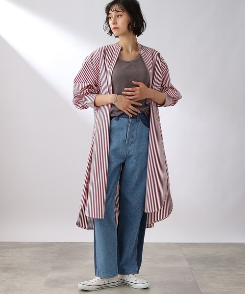 THE SHOP TK (ザ ショップ ティーケー )の「◆バンドカラーシャツワンピース(ワンピース・レディース・ホワイト系/オリーブ/ワイン系4/ネイビー系2・11/12)」の10枚目の写真