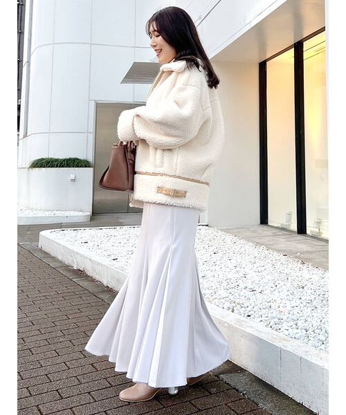 MERCURYDUO（マーキュリーデュオ）の「ボアボンバージャケット（その他アウター・レディース・ライトグレー/アイボリー・SMALL/MEDIUM）」の13枚目の写真