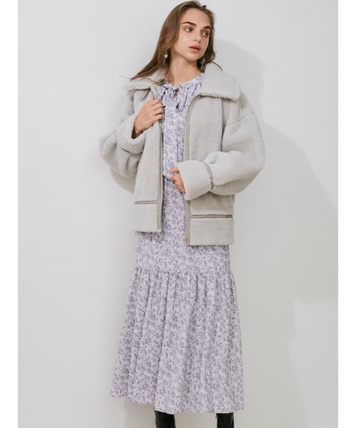 MERCURYDUO（マーキュリーデュオ）の「ボアボンバージャケット（その他アウター・レディース・ライトグレー/アイボリー・SMALL/MEDIUM）」の19枚目の写真