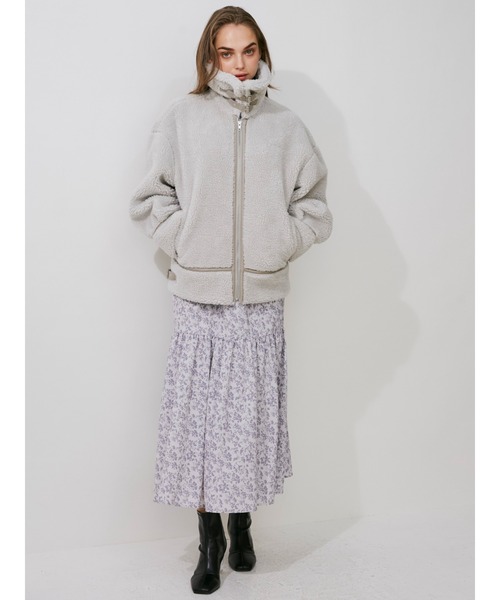 MERCURYDUO（マーキュリーデュオ）の「ボアボンバージャケット（その他アウター・レディース・ライトグレー/アイボリー・SMALL/MEDIUM）」の20枚目の写真