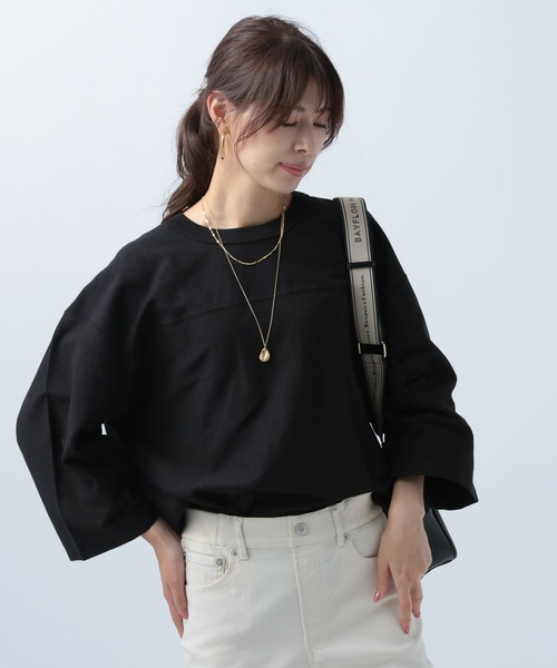 BAYFLOW(ベイフロー)の「ヘビーウェイトチュニック(チュニック・レディース・オフホワイト/ブラック/オレンジ/マスタード・FREE)」の18枚目の写真