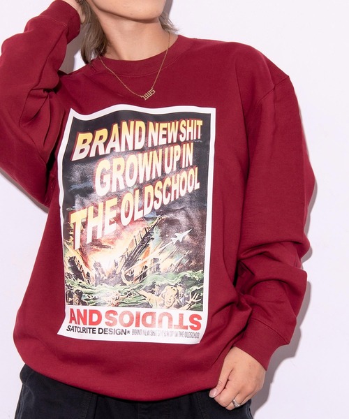 ANDSTUDIOS（アンドステュディオス）の「ANDSTUDIOS（アンドステュディオス）COLLIDE クルーネック ビッグシルエット スウェット トレーナー（スウェット・レディース・クリーム/グリーン/グレー/ワインレッド/パープル/カーキ/ブラック・ONE SIZE）」の18枚目の写真