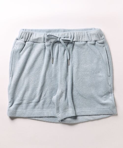 sleeping.com（スリーピングドットコム）の「オリジナルの香り付き素材 レディス・ゆるふわダブルパイルカットソーハーフパンツ（ルームウェア/パジャマ・レディース・ベージュ/オリーブ/ネイビー/ライトグレー/スカイブルー・ﾌﾘ-）」の4枚目の写真