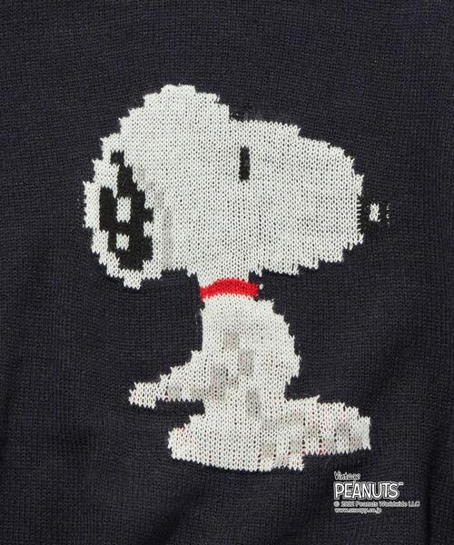 PEANUTS(ピーナッツ)の「【WEBオリジナル】<GLR or>スヌーピー ジャカード 長袖 ニット(ニット/セーター・メンズ・ダークグリーン/グレー/ネイビー・S/M/L)」の8枚目の写真