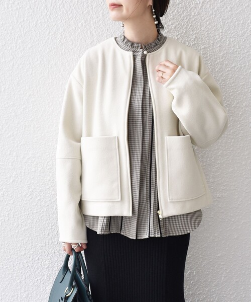 SHIPS（シップス）の「*〈手洗い可能〉ウーレットリバーノーカラー