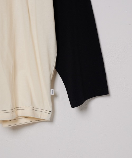 WHIMSIC（ウィムジック）の「【WHIMSIC】ベースボールロングスリーブTEE（Tシャツ/カットソー・メンズ・ホワイト系その他/グレー/ホワイト系その他2・FREE）」の4枚目の写真