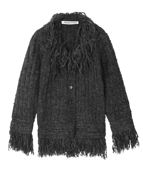 TheOpen Product(ザオープンプロダクト)の「THE OPEN PRODUCT /ザオープンプロダクト/ FRINGE DETAIL CARDIGAN GTO214KT005(ニット/セーター・レディース・ダークグレー/グリーン・1)」の18枚目の写真