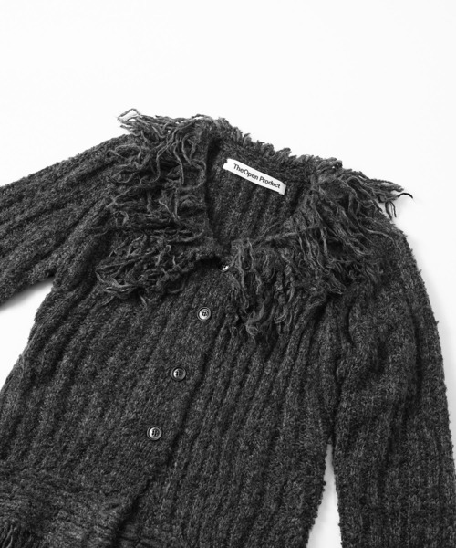 TheOpen Product(ザオープンプロダクト)の「THE OPEN PRODUCT /ザオープンプロダクト/ FRINGE DETAIL CARDIGAN GTO214KT005(ニット/セーター・レディース・ダークグレー/グリーン・1)」の16枚目の写真