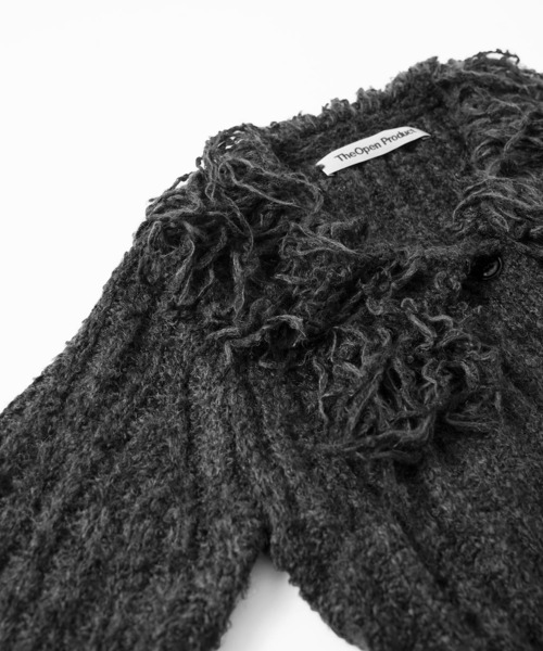TheOpen Product(ザオープンプロダクト)の「THE OPEN PRODUCT /ザオープンプロダクト/ FRINGE DETAIL CARDIGAN GTO214KT005(ニット/セーター・レディース・ダークグレー/グリーン・1)」の15枚目の写真