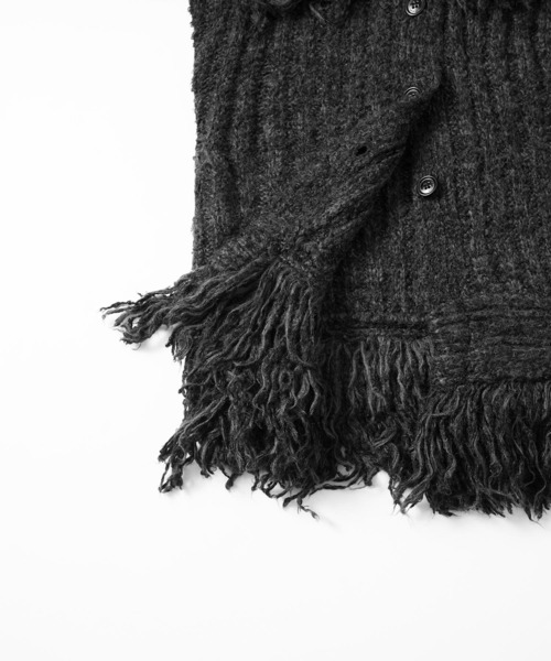 TheOpen Product(ザオープンプロダクト)の「THE OPEN PRODUCT /ザオープンプロダクト/ FRINGE DETAIL CARDIGAN GTO214KT005(ニット/セーター・レディース・ダークグレー/グリーン・1)」の11枚目の写真