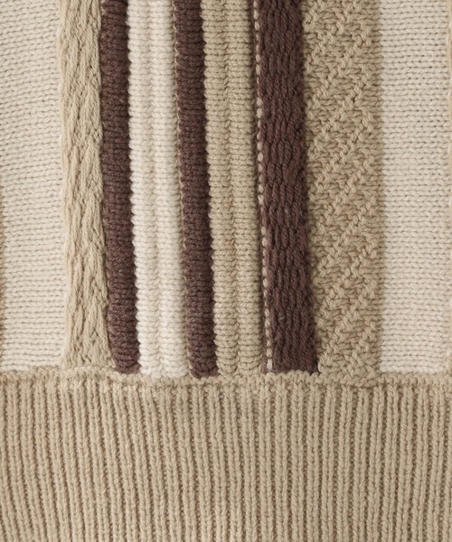 RAGEBLUE（レイジブルー）の「レトロジャガードニット（ニット/セーター・メンズ・ホワイト系その他/ベージュ系その他/グリーン系その他/ブルー系その他・MEDIUM/LARGE）」の5枚目の写真