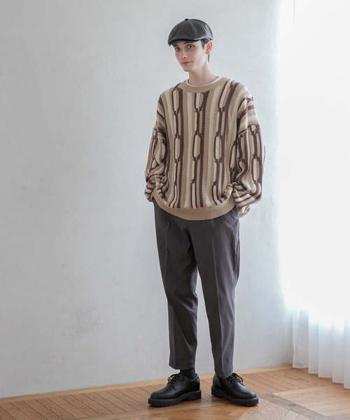 RAGEBLUE（レイジブルー）の「レトロジャガードニット（ニット/セーター・メンズ・ホワイト系その他/ベージュ系その他/グリーン系その他/ブルー系その他・MEDIUM/LARGE）」の6枚目の写真