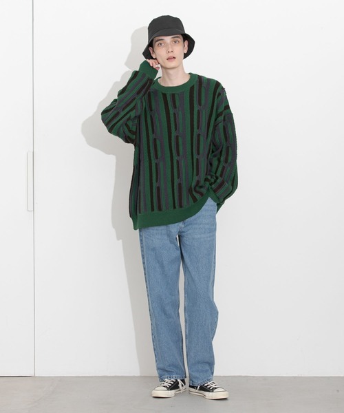 RAGEBLUE（レイジブルー）の「レトロジャガードニット（ニット/セーター・メンズ・ホワイト系その他/ベージュ系その他/グリーン系その他/ブルー系その他・MEDIUM/LARGE）」の10枚目の写真