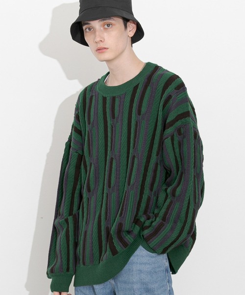 RAGEBLUE（レイジブルー）の「レトロジャガードニット（ニット/セーター・メンズ・ホワイト系その他/ベージュ系その他/グリーン系その他/ブルー系その他・MEDIUM/LARGE）」の11枚目の写真