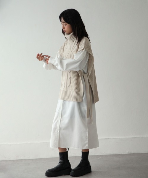 Chillfar(チルファー)の「5Gタートルニットベスト(ベスト・レディース・ライトベージュ/オレンジ/ブルー/ブラック・FREE)」の19枚目の写真