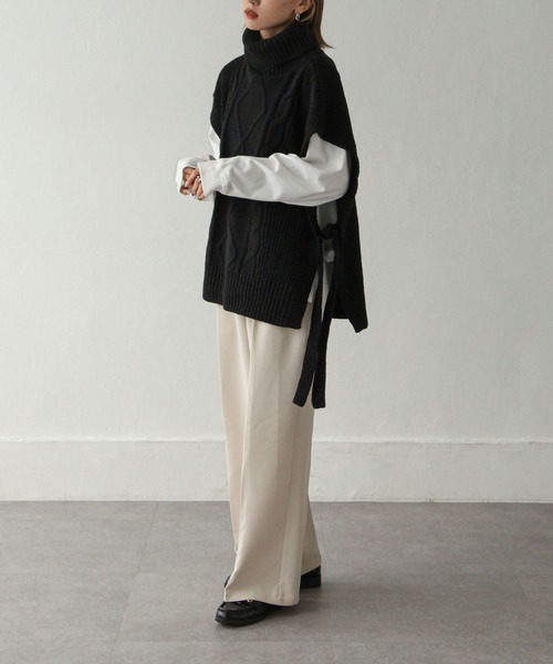 Chillfar(チルファー)の「5Gタートルニットベスト(ベスト・レディース・ライトベージュ/オレンジ/ブルー/ブラック・FREE)」の13枚目の写真