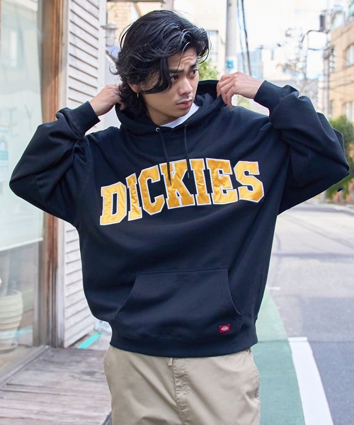 Dickies(ディッキーズ)の「【Dickies】裏毛カレッジアップリケスウェットプルパーカー フーディー ※(パーカー・メンズ・ブラック/グリーン/チャコールグレー/ネイビー/ライトグレー・XL/L/M)」の8枚目の写真