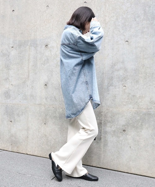 HONEYSUCKLE ROSE(ハニーサックルローズ)の「【HONEYSUCKLE ROSE】デニムシャツアウター(シャツ/ブラウス・レディース・ダークインディゴブルー・M/L)」の6枚目の写真