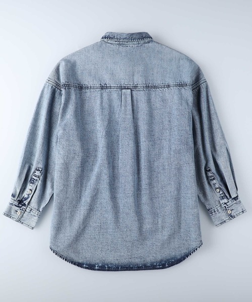HONEYSUCKLE ROSE(ハニーサックルローズ)の「【HONEYSUCKLE ROSE】デニムシャツアウター(シャツ/ブラウス・レディース・ダークインディゴブルー・M/L)」の8枚目の写真