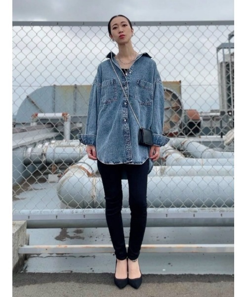 HONEYSUCKLE ROSE(ハニーサックルローズ)の「【HONEYSUCKLE ROSE】デニムシャツアウター(シャツ/ブラウス・レディース・ダークインディゴブルー・M/L)」の14枚目の写真