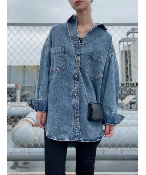 HONEYSUCKLE ROSE(ハニーサックルローズ)の「【HONEYSUCKLE ROSE】デニムシャツアウター(シャツ/ブラウス・レディース・ダークインディゴブルー・M/L)」の17枚目の写真