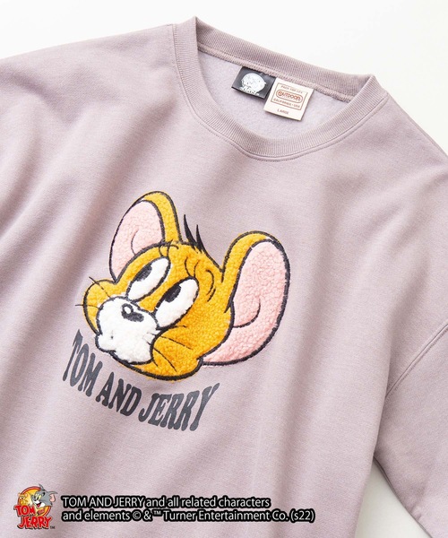 Tom&Jerry(トムアンドジェリー)の「【TOM AND JERRY/トムとジェリー】コラボ ヘビーウェイト 裏起毛 ビッグシルエット スウェット トレーナー(スウェット・メンズ・オフホワイト/グリーン系その他/スミクロ/ピンク/ホワイト/ダークグリーン/ベージュ・MEDIUM/LARGE/X-LARGE)」の4枚目の写真