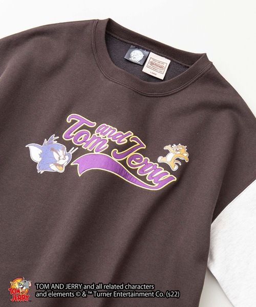 Tom&Jerry(トムアンドジェリー)の「【TOM AND JERRY/トムとジェリー】コラボ ヘビーウェイト 裏起毛 ビッグシルエット スウェット トレーナー(スウェット・メンズ・オフホワイト/グリーン系その他/スミクロ/ピンク/ホワイト/ダークグリーン/ベージュ・MEDIUM/LARGE/X-LARGE)」の3枚目の写真